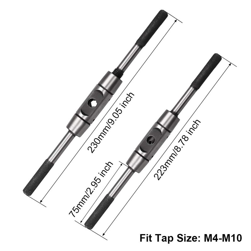 sourcing map Adjustable Tap Wrench Handle, for Metric M4-M10 Taps,