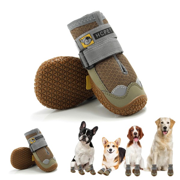 Hcpet Dog Boots Paw Protector, Anti-Slip Breathable Dog Shoes for