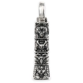 11g Heavy TOTEM POLE Pendant (Necklace) ~ Solid Sterling Silver Handmade UK