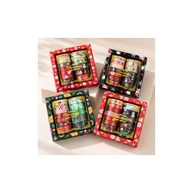 Christmas Masking Tape 12-Design Set, Gift Wrapping Journaling Decoration Deco Tape, 1 Count, Red Festival