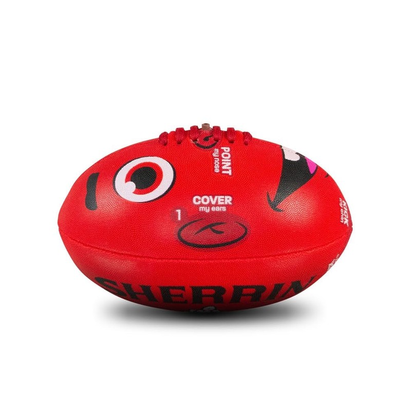 Sherrin Face Footys All Surface Football, Red, Size 1