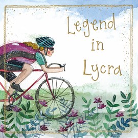 Alex Clark Cyclist Legend in Lycra Foil Blank/Birthday Card