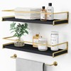 Forbena Black and Gold Floating Shelves for Wall, Bathroom Wall