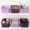 6-Pack Small Baskets, Purple Plastic Open Storage Weave Basket Versatile
