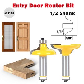 2 Pcs 1/2" Shank Entry Door for Long Tenons Router Bit Set Woodworking Cutter Woodworking Bits Milling Cutter Woodworking Tool