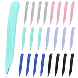 QWORK 24 Pcs Magnetic Staple Remover Bulk, Rubberized Plastic with Stainless Steel Tip and Magnetic End (6 Colors, 4 Pieces Each)