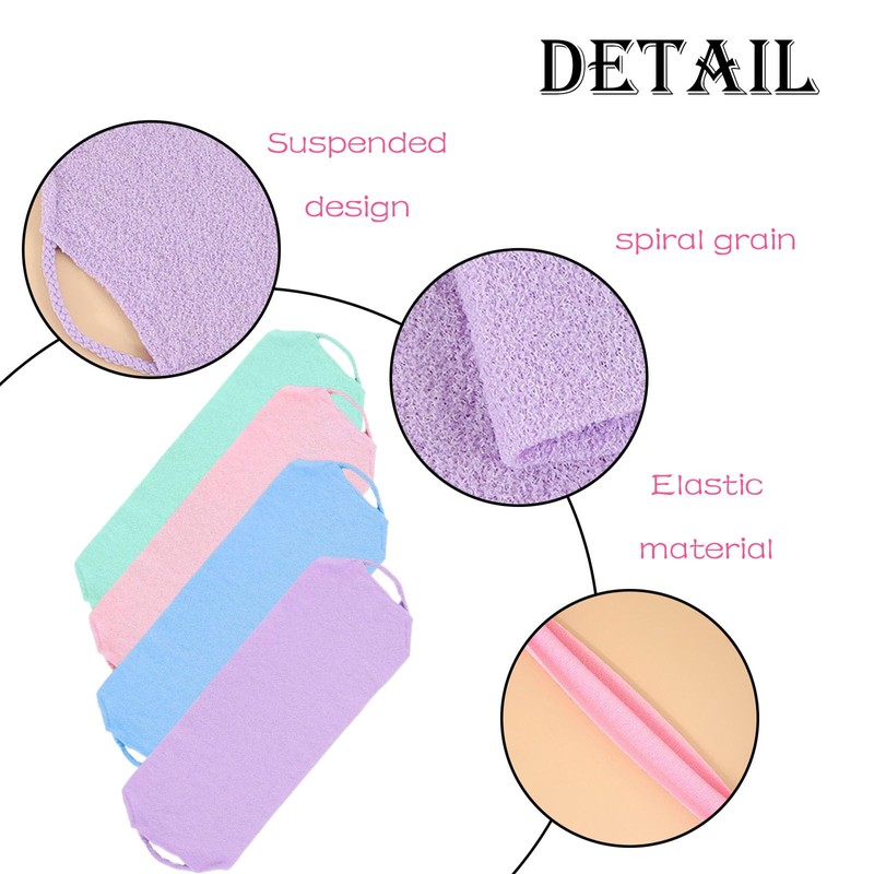 4 Pcs Back Scrubbers for Use in Shower, Shower Loofah,