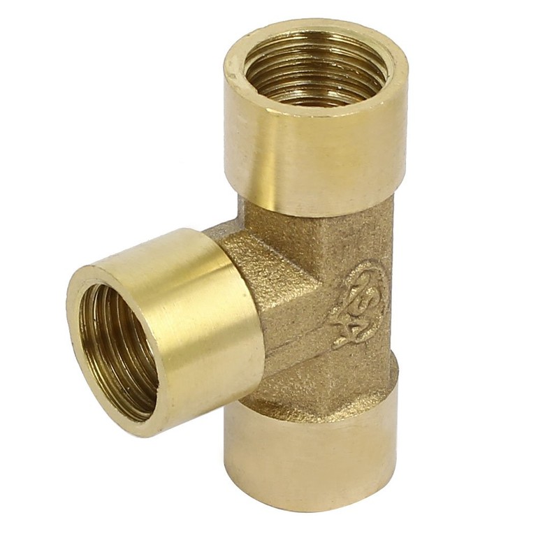 Sourcingmap 1/4BSP Female Thread Brass T Shape Tube Pipe Connecting