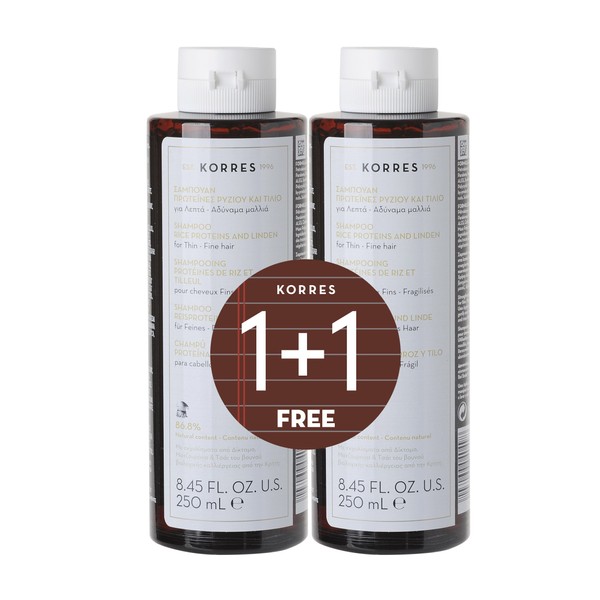 2 Korres Herbs Rice Proteins and Linden Shampoo 2 x