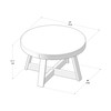 Plank+Beam Classic Round Coffee Table, 30 Inch Farmhouse Coffee Table,
