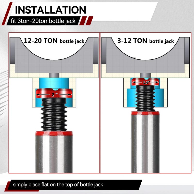 AUTOXBERT Universal Heavy Duty 3-20Ton Bottle Jack Axle Stand Adaptor