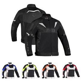 JAG Mesh Motorcycle Biker Jacket-CE Level 1 Armor Motorbike Jacket Men-High Visibility Riding Jacket with Armor (US, Alpha, X-Large, Regular, Regular, Black)