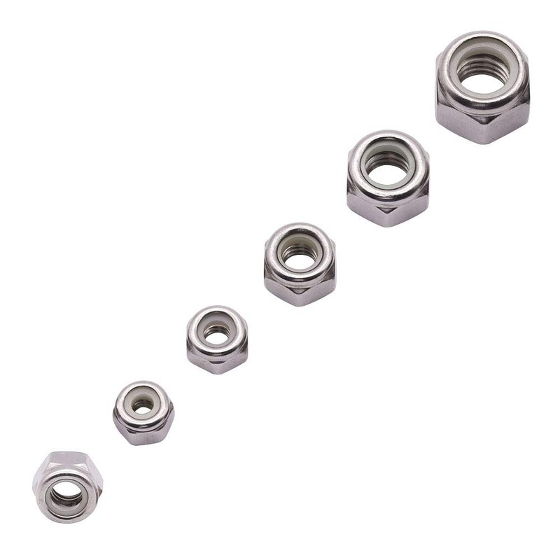 #10-24 inch Nylon Insert Hex Lock Nuts (50 Pack), 304