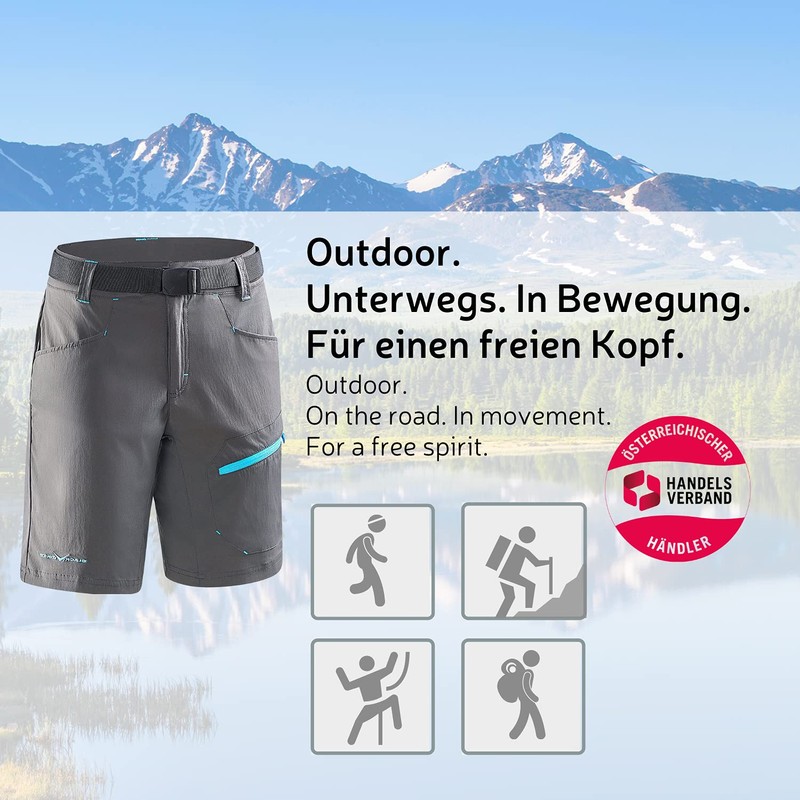 Black Crevice Walking Short, Blue, 42