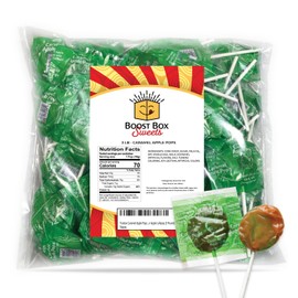 Tootsie Caramel Apple Pops Individually Wrapped Caramel Covered Green Apple Lollipop (3 Pound)