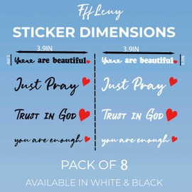 Rearview Mirror Stickers Inspirational Vinyl car Stickers Suitable for Cars Water Bottles notebooks Helmets etc (Trust in God Just Party You are Beautiful You are Enough). (Blue)