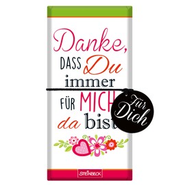 STEINBECK Danke Geschenk-Schokolade 100 g Bar Danke dass du immer für mich da bist