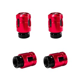 Yourkar 4 PCS Car Tire Valve Stem Caps, Unique Shape Aluminum Alloy Wheel Valve Covers, Corrosion Resistant Leak-Proof Tire Valve Stem Cover, Universal Vehicle Wheel Accessories (Red)