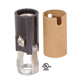 B&P Lamp® 6 Pack of 2 Inch Keyless Candelabra Sockets with Insulators, Tapped 1/8 IP