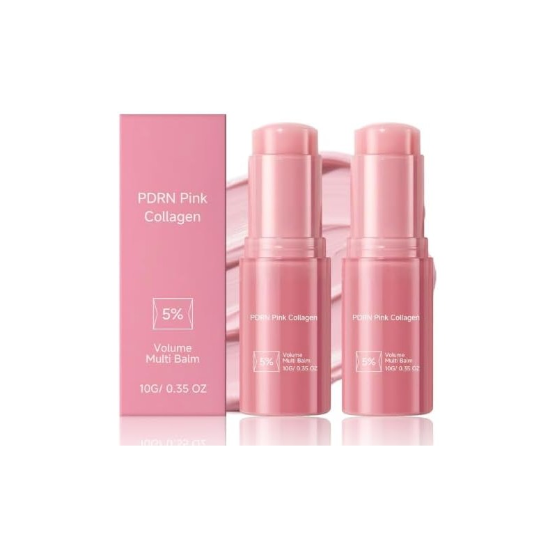 2PCS PDRN Pink Collagen Volume Multi Balm Stick, para Rostro