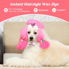 Red Temporary Hair Color Wax Kit for Dogs - Ideal Gift for Your Pets or Dog Lovers. Safe Hair Dye Color Wax for Parties, Cosplay,and Christmas. Washable Hair Color for Dogs, Instant Hair Color Cream