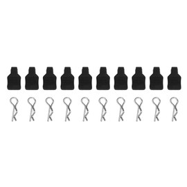 Ausla Universal RC Body Clips with Pull Tabs, 10 Pieces RC Body Clips Exceed Truck Shell Replacement Parts for 1/18 RC Car Parts (Black)