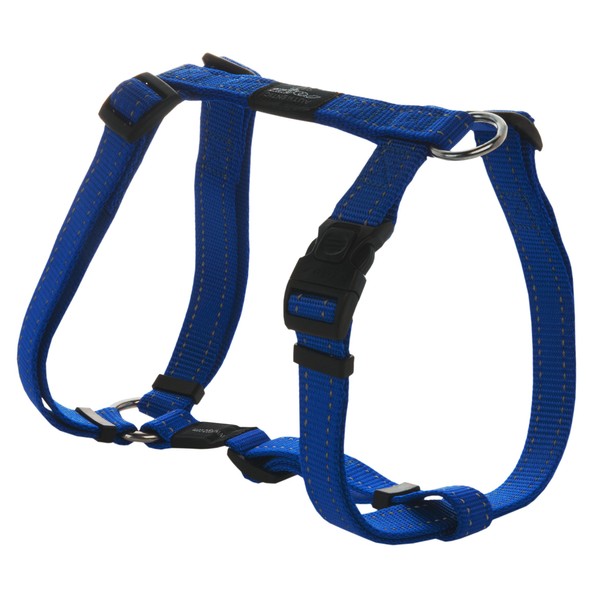 Reflective Adjustable Dog H Harness for Extra Large Dogs; Matching Collar and Leash Available, Blue