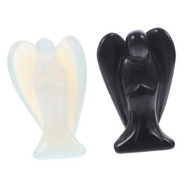 LABRIMP Crystal Angel Figurines Set of 2 Statue Angel Statue for Home Decoration Garden Sculpture