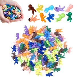 BRITECO 100 pcs Mini Plastic Babies Figures - 1" Mini Baby Dolls for Baby Shower Games, Crafts, and Decorations - Assorted Colors - for Fun Party Favors