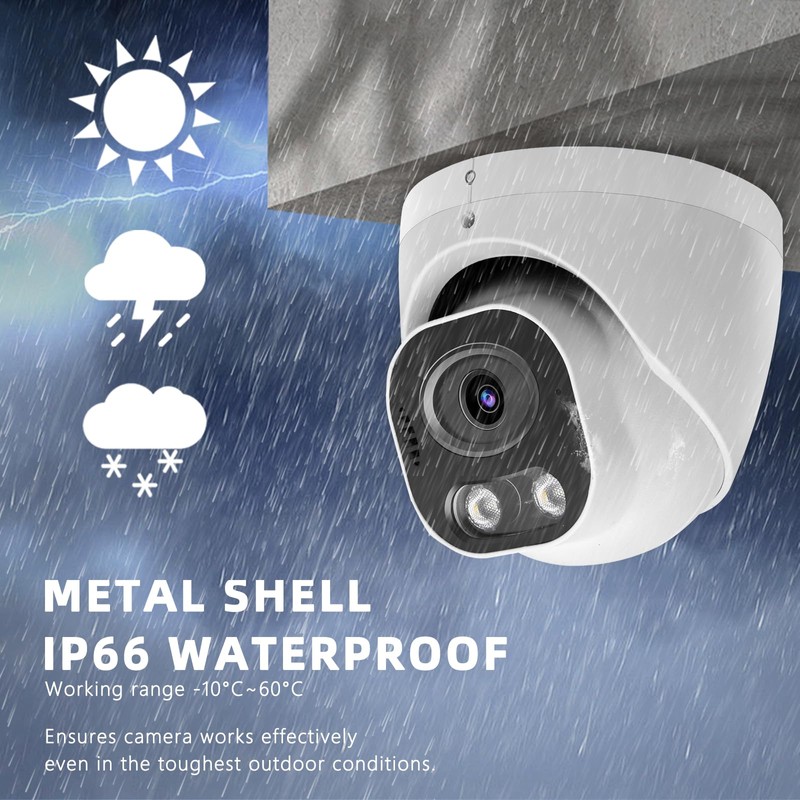 Vonnision 5MP Full Color PoE IP Security Camera, Two Way