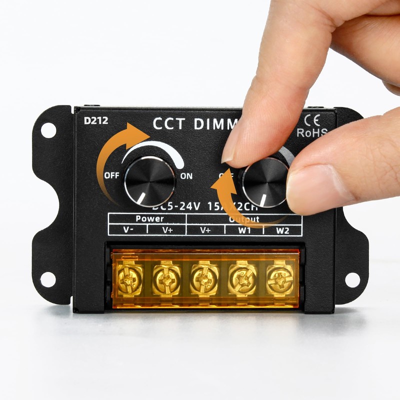 RGBZONE Single Channel LED Dimmer, DC 5V/12V/24V 30A PWM Dimming
