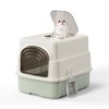 Basics Cat Litter Box with Lid,Fully Enclosed Litter Box with