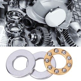 Thrust Ball Bearings High Precision High Performance Flat Steel Bearing Set 10 Pieces (F6-12M 6 x 12 x 4.5 mm 10 Pieces)