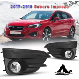 NIXON OFFROAD Pair Fog Lights Assembly For 2017 2018 2019 Subaru Impreza w/Wiring Kits+Switch