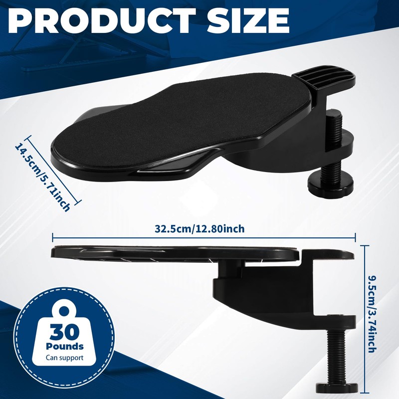2Pcs Computer Arm Rest for Desk Within 2.36" Thickness Strong
