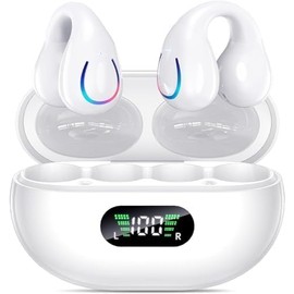 SHIJIAET Open Ear Clip Earbuds Over The Ear Headphones Wireless Bluetooth Waterproof Bone Conduction Earbuds for Fitness and Running, Secure Fit for Small Ears, Sweat-Resistant for Workouts,Running 9