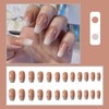 Bufenia 24 Pieces Shiny Acrylic Coffin Ballarina False Nails Gradient