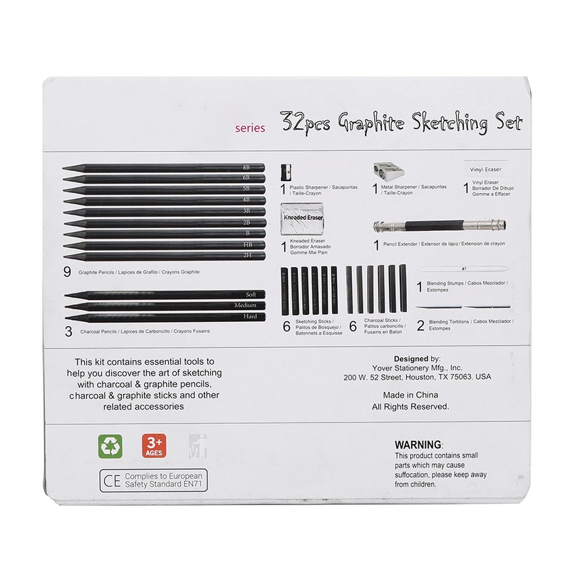 32Pcs Sketch Pencil Set Beginner Painting Tool Art Supplies with