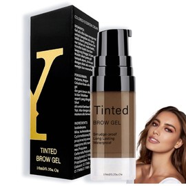 Longwear Waterproof Tinted Brow Gel,Eyebrow Gel,Waterproof Brow Stain Makeup Kit,Smudge-Proof Instant Brow Styler,Up to 24 Hours Wear E-yebrow G-el,Dark Grey Eyebrow Glue,E-yebrow Dye