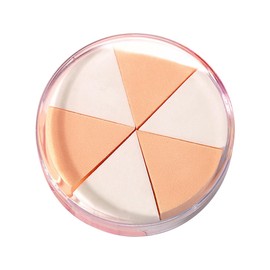 FOMIYES Makeup Sponge Six Skin-friendly Triangle for Foundation and Powder Dual Use for Dry Wet Application for Home Salon Travel with Storage Case