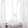 Miulee Sheer Voile Floral Embroidery Curtains With Eyelets, Transparent