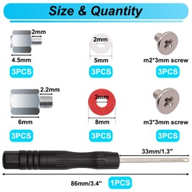 Bemaka M.2 SSD Mounting Screws Kit, M.2 Motherboard Standoffs and Screws, Motherboard Screws M.2 NVMe Screw with Magnetic Screwdriver, Used for Mainboard Repair of Laptop & Computers