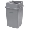 Winco PTCS-35G Square Trash Can, 35 Gallon, Gray