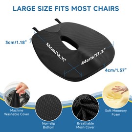 OLYDON Large Seat Cushion for Car Memory Foam Car Seat Cushion for Driving