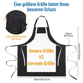 Livdouyu Plus Size Aprons for Women, Funny Black Aprons Adjustable Kitchen Cooking with Pockets Waterproof Aprons Cooking Aprons Hairdressing Aprons for Kitchen Cooking (Black), black