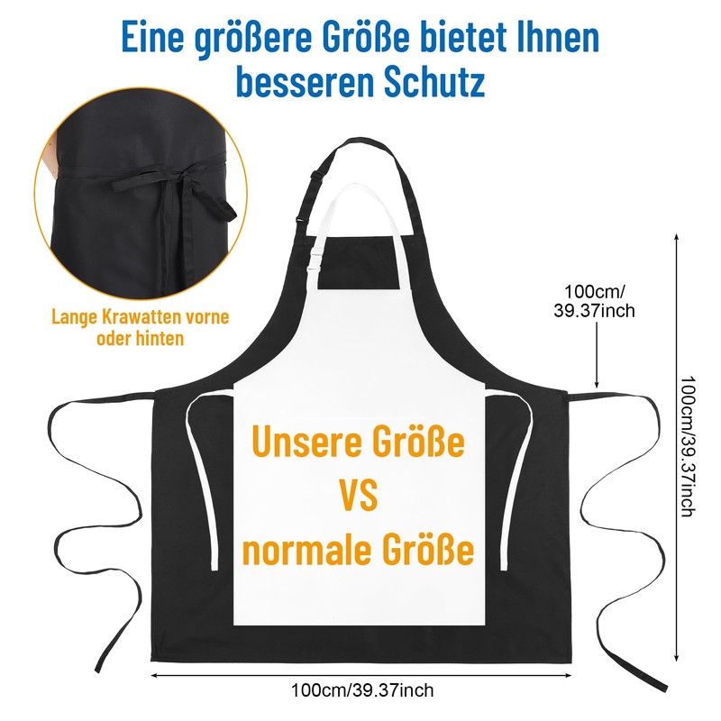 Livdouyu Plus Size Aprons for Women, Funny Black Aprons Adjustable