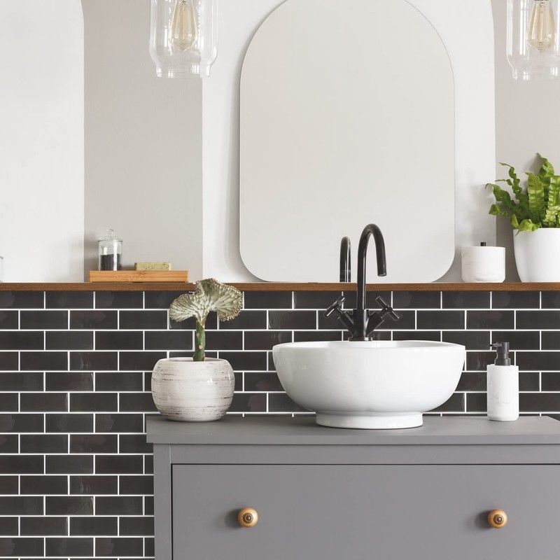 RoomMates TIL4978FLT: Charcoal Seaglass Sticktile