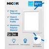 NICOR Lighting DSE 4-inch White Square Selectable LED Surface Mount