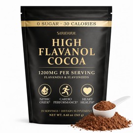 High Flavanol Cocoa Powder 245g, 1200mg Cocoa Flavanols & Flavonoids Per Serving with 600mg Epicatechin, 10X Concentrated Cocoa Extract, Premium Cocoa Powder for Daily Use