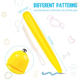 Sumind 3 Pieces Magnetic Drawing Pen Replacement Magnapad Doodle Stylus Pen with Rope Magnetic Board Pen for Play Magnapad Magnetic Drawing Board and Magnapad (Yellow)